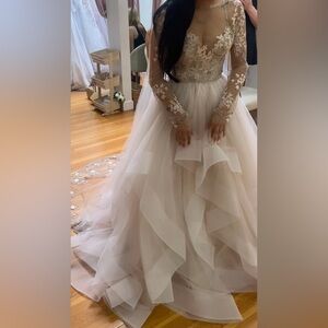 Hayley Paige “Lorelei” Ivory & Blush Layered Tulle Ball Gown